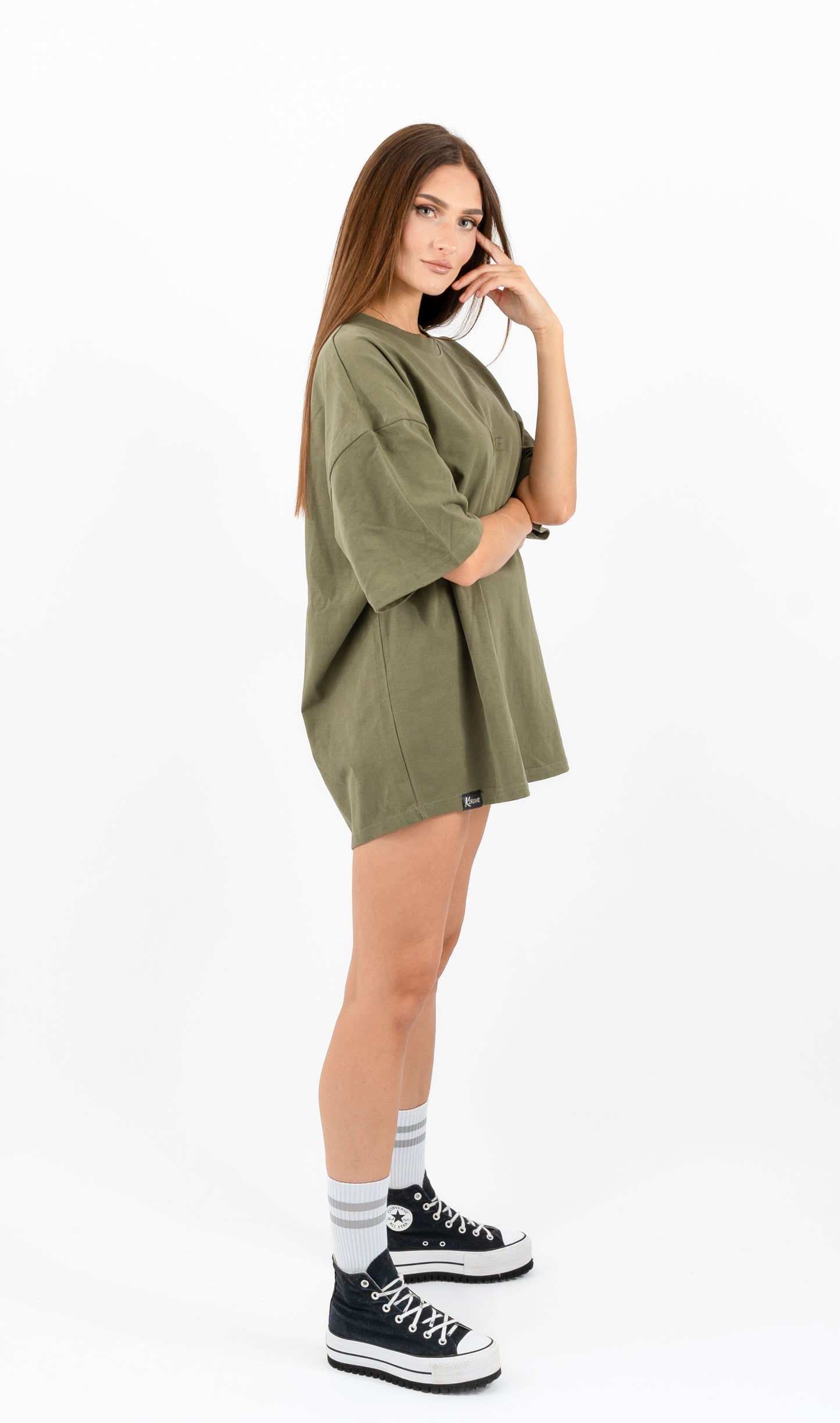 KIRSHE BOXY TEE in khaki