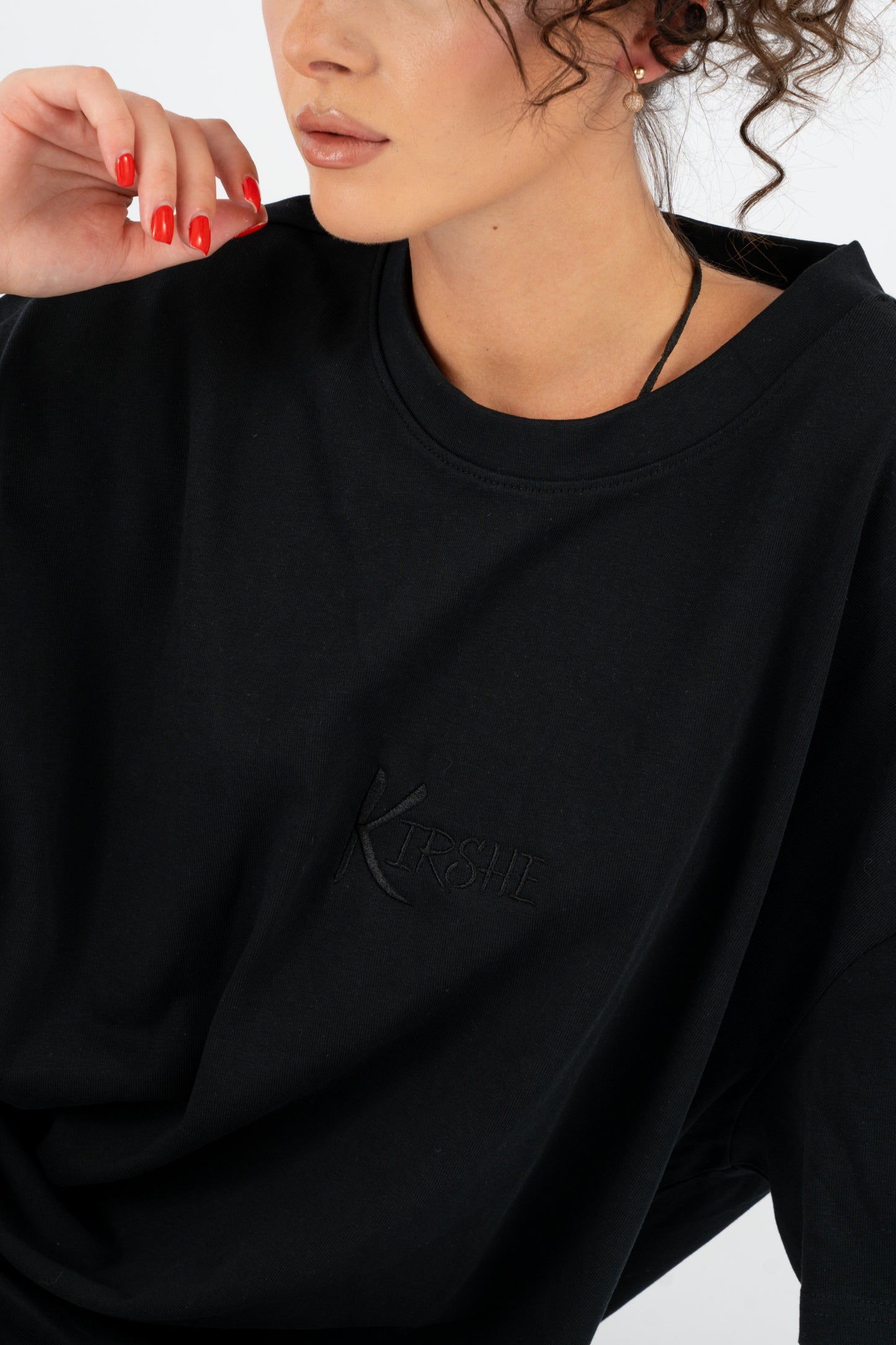 KIRSHE BOXY TEE in black