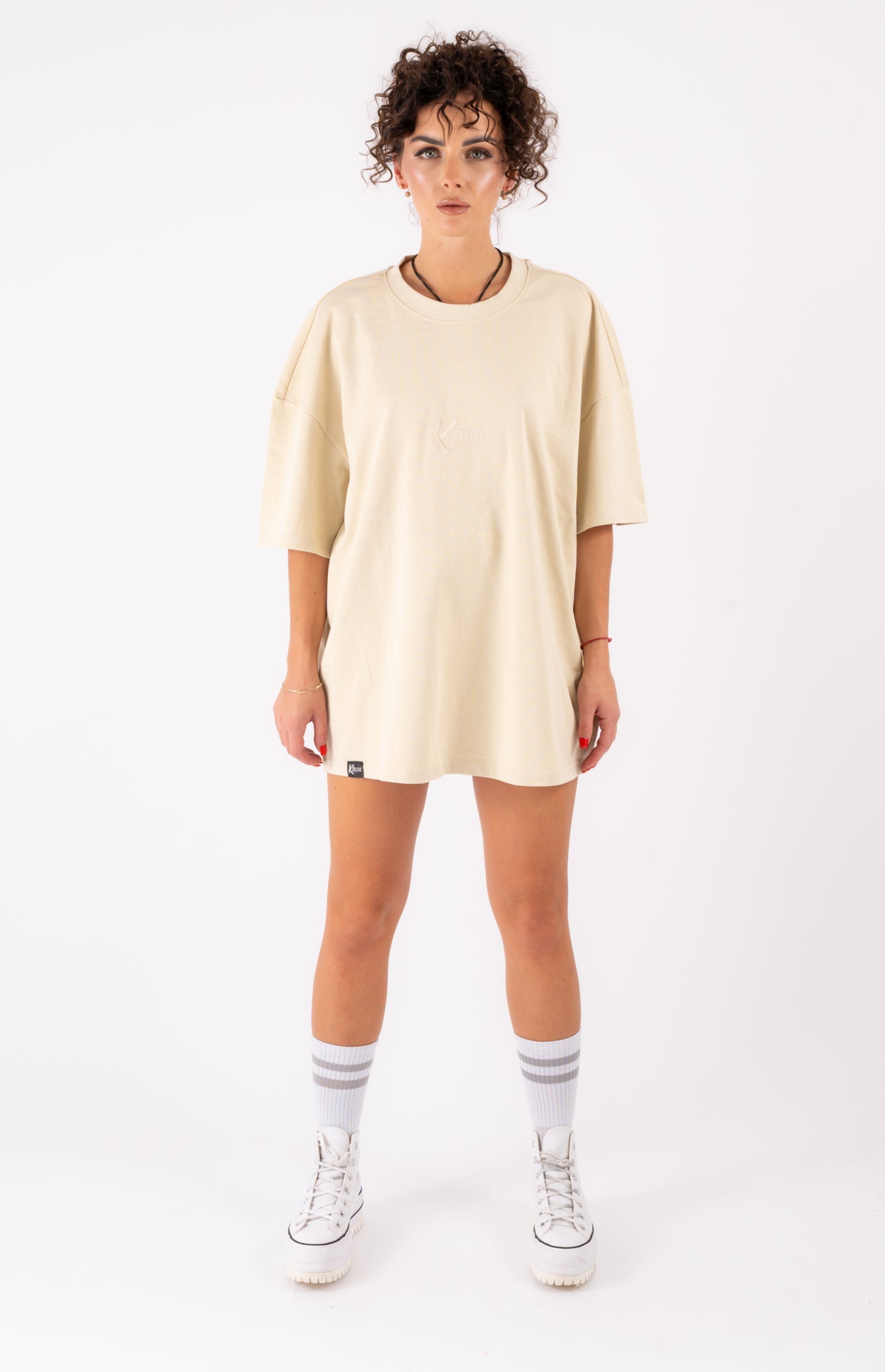 KIRSHE BOXY TEE in beige