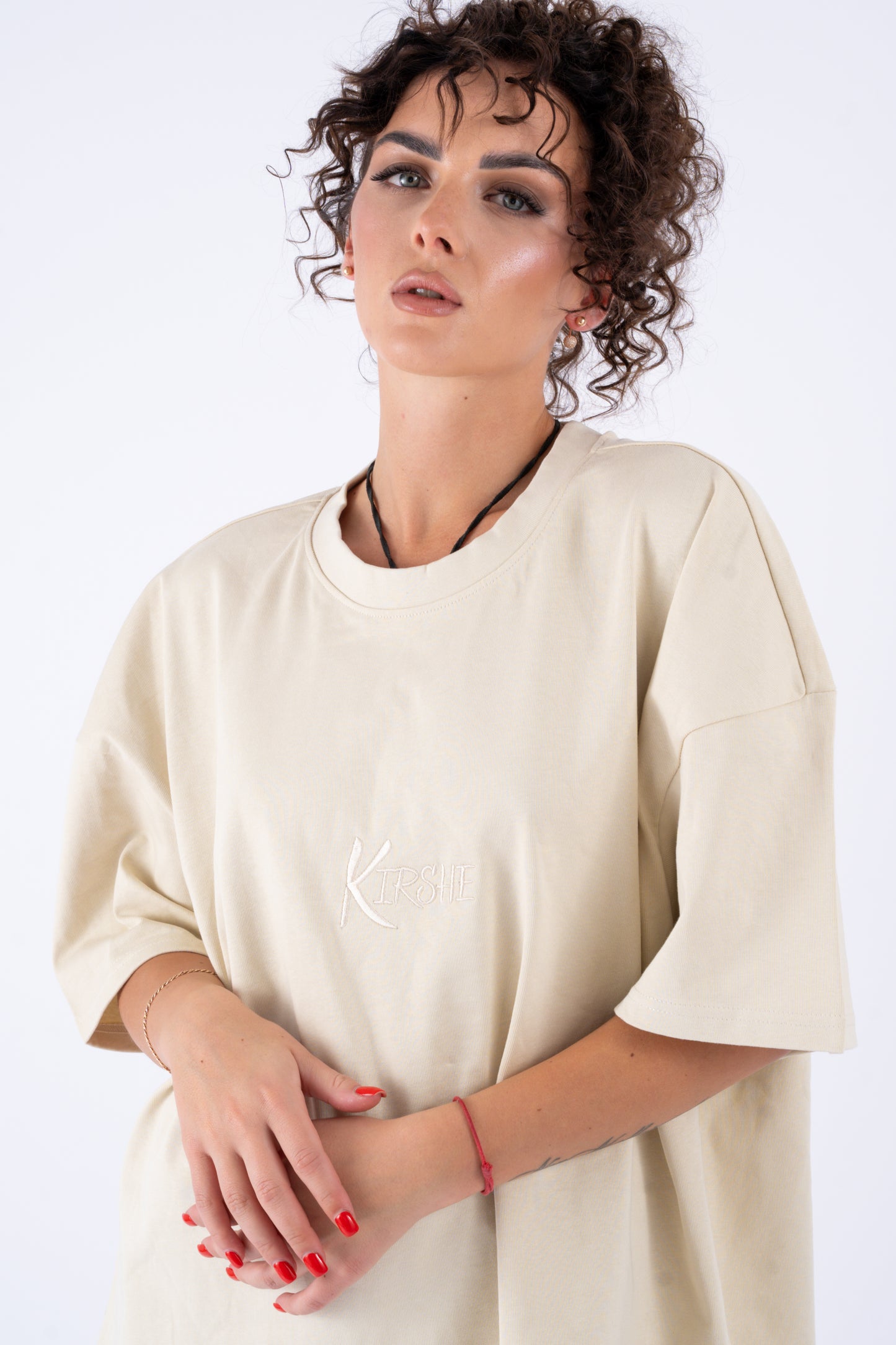 KIRSHE BOXY TEE in beige