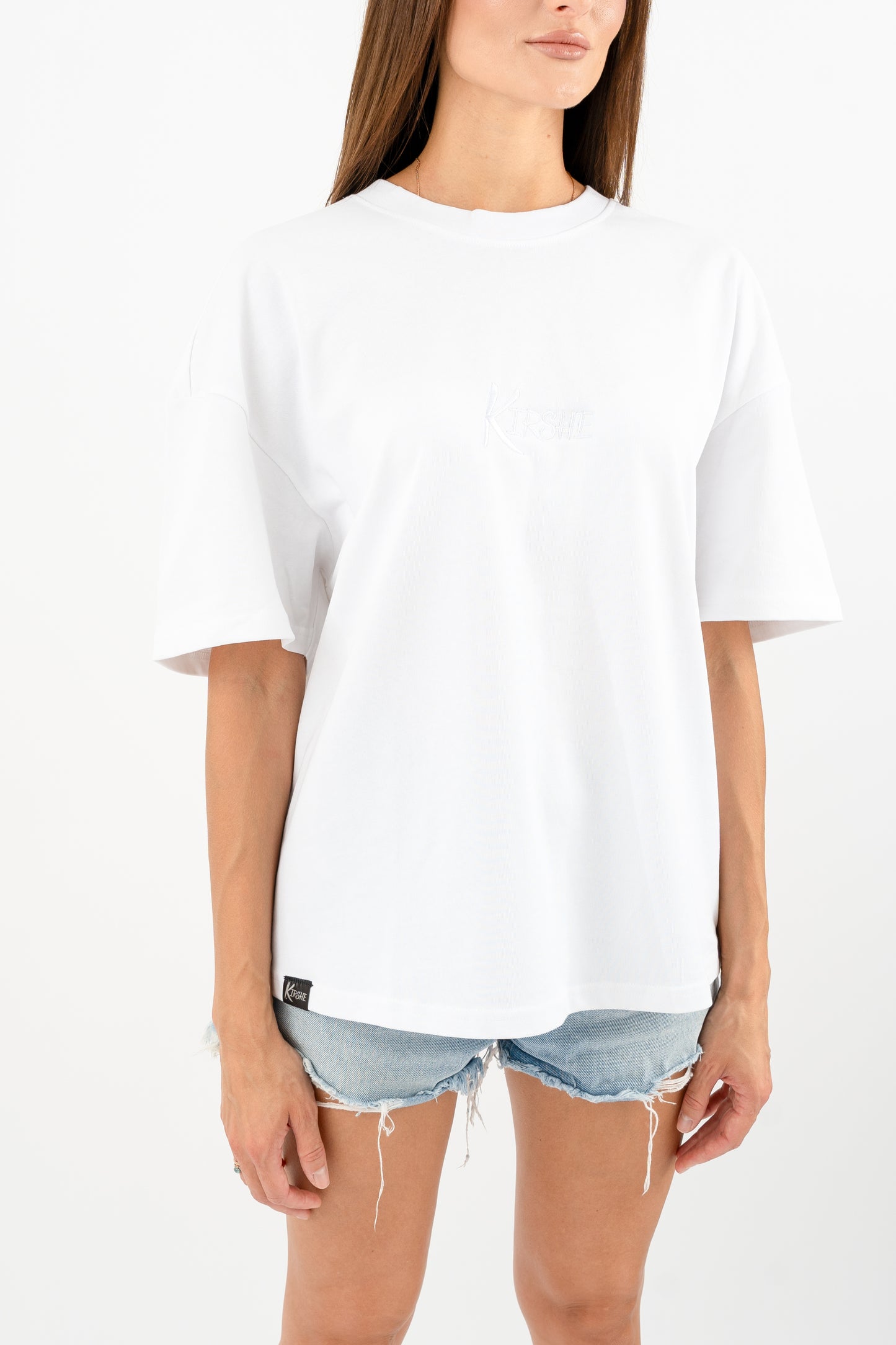 KIRSHE BOXY TEE in white