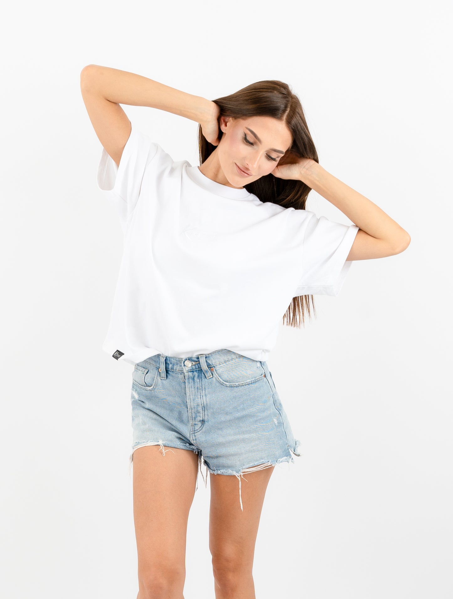 KIRSHE BOXY TEE in white