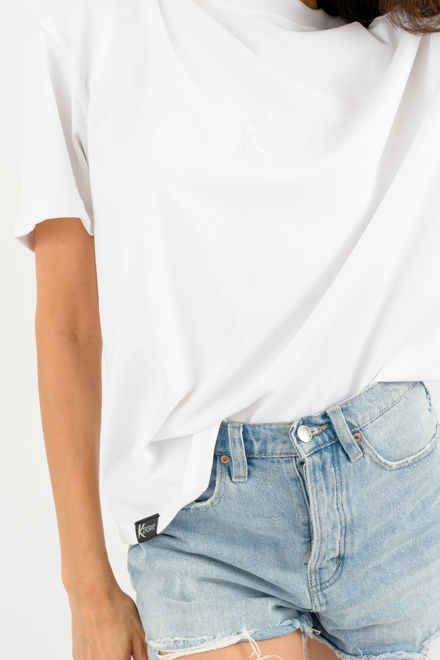 KIRSHE BOXY TEE in white